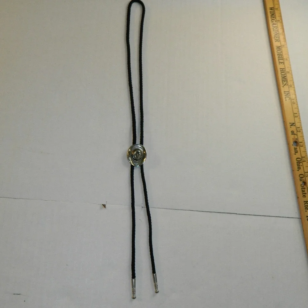 Unbranded Bolo Tie Men Black Silver Cowboy Hat Slide Western Americana Stetson